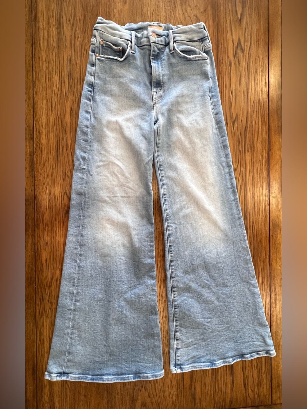 MOTHER Light Blue Wide-Leg Flare Jeans